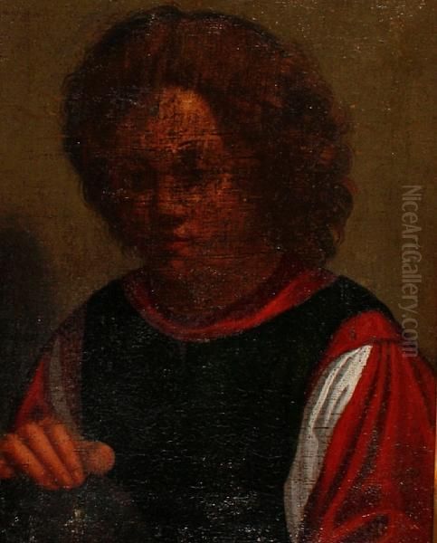 Portrait Of A Young Boy Holding A Sphere Oil Painting by Giorgione