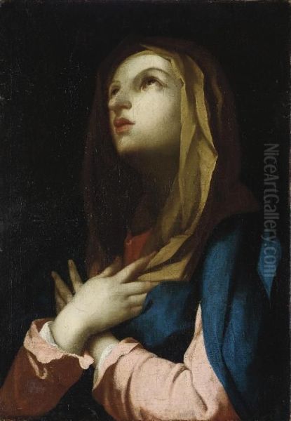 La Vierge En Priere Oil Painting by Giovanni Gioseffi Dal Sole