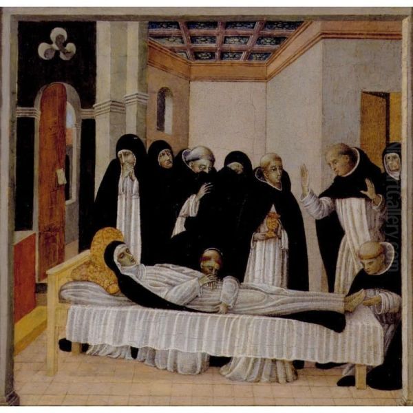 The Death Of Saint Catherine Of Siena Oil Painting by Lorenzo Di Pietro Vecchietta