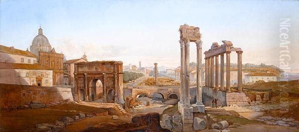 The Roman Forum Oil Painting by Vincenzo Giovannini