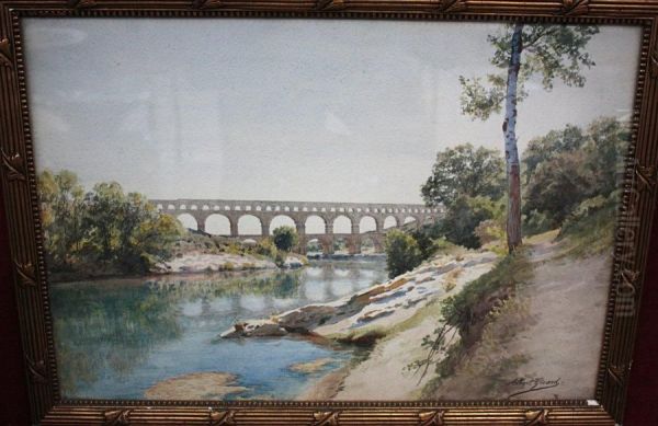 Le Pont Du Gard Oil Painting by Albert Girard