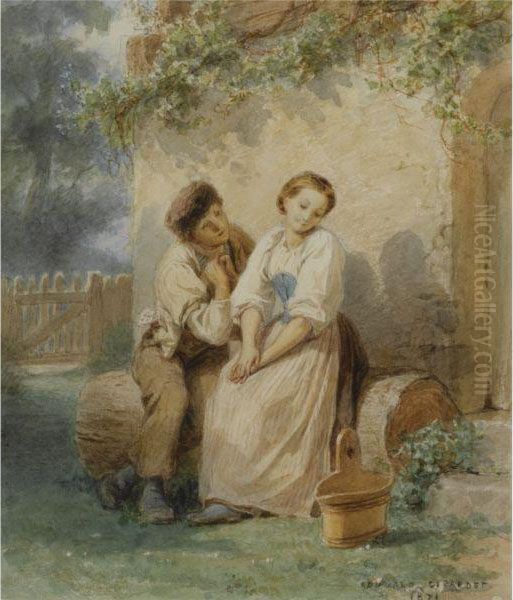 A Flirtatious Couple Oil Painting by Edouard-Henri Girardet