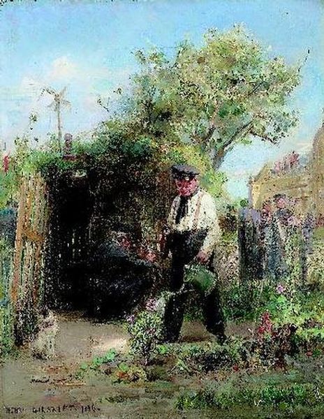 Die Rosenzuchter. Oil Painting by Henri Leopold Girardet