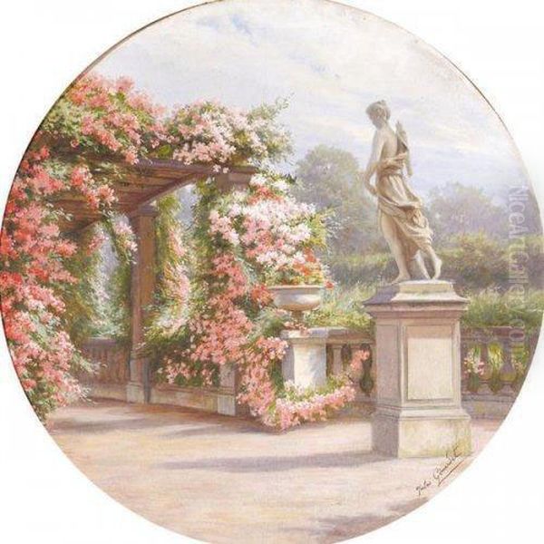 Diane Et La Roseraie Oil Painting by Jules Girardet