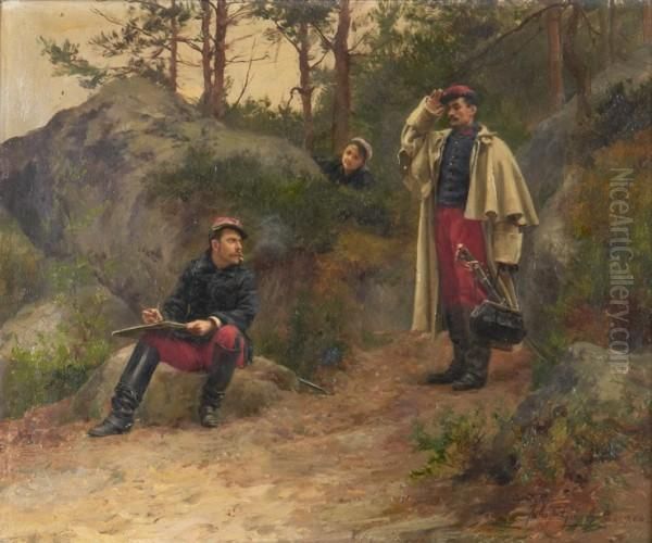 Il N'y A Rien... Mon Commandant Oil Painting by Jules Girardet