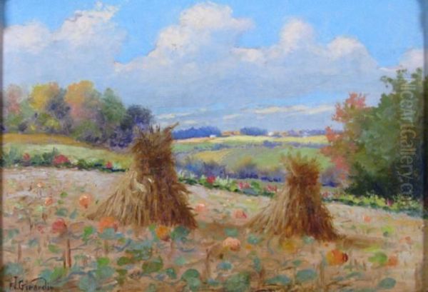 Indiana Cornfield Oil Painting by Frank J. Girardin