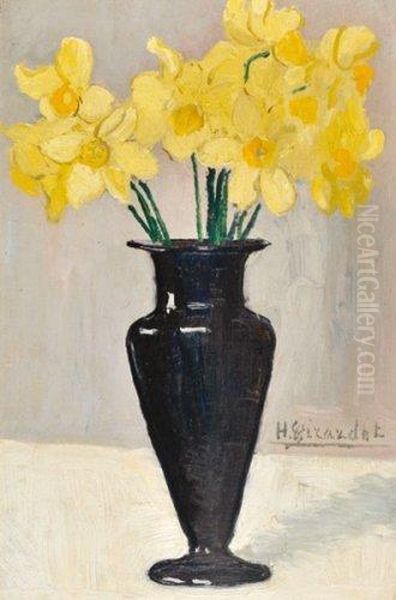 Bouquet De Jonquilles Dans Un Vase Oil Painting by Henri Girardot