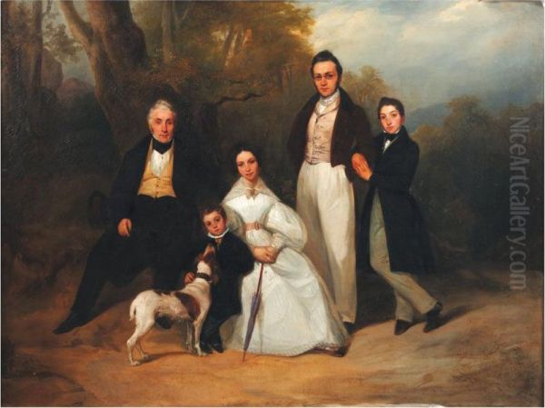 Monsieur Peclet Et Sa Famille Oil Painting by Eugene Pierre Francois Giraud