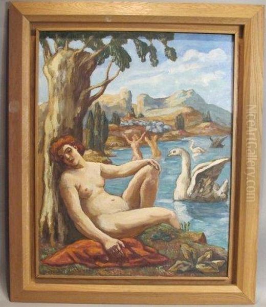 Leda Et Le Cygne Oil Painting by Pierre Paul Girieud