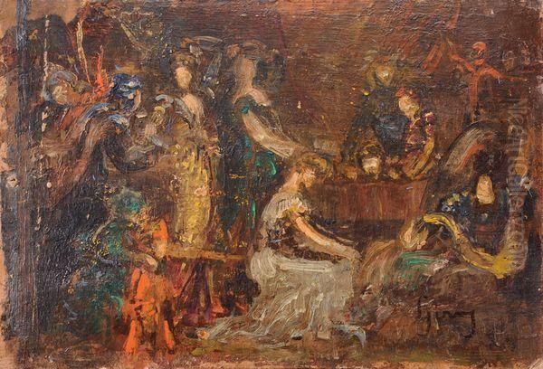 Scene Mythologique Oil Painting by David Eugene Girin