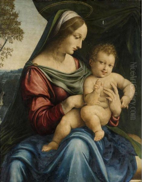 The Madonna And Child Oil Painting by Girolamo Ramarino Da Salerno