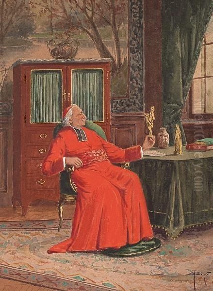 The Cardinal As Dilettante. Oil Painting by Francois Joseph Girot