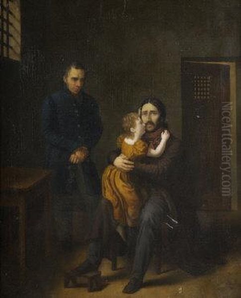 Prisoner And Child Oil Painting by Jean Antoine Th. Giroust