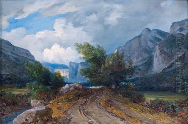 Vue Presumee De La Vallee Du Gresivaudan Oil Painting by Andre Giroux