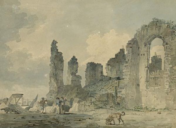 Ruins Of The Savoy Palace Oil Painting by Thomas Girtin