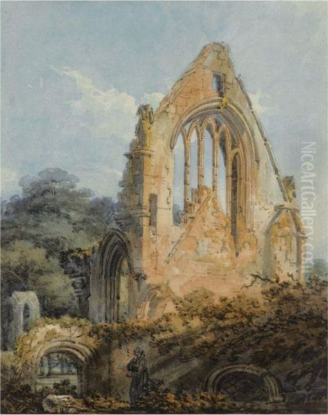 Dryburgh Abbey, Berwickshire Oil Painting by Thomas Girtin