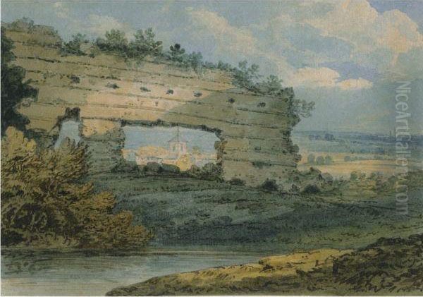 The Roman Wall, Wroxeter, Shropshire Oil Painting by Thomas Girtin