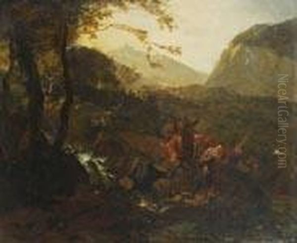 La Caduta Da Cavallo Oil Painting by Henri Gissey