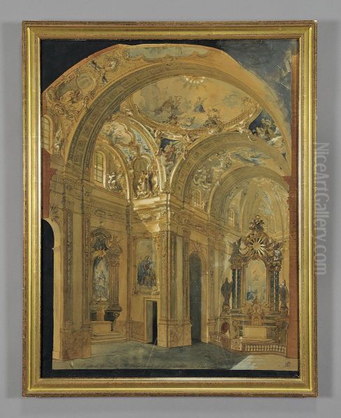 Progetto Di Decorazione Della Chiesa Parrocchiale Di Sant'andrea In Bra Oil Painting by Bartolomeo Giuliano