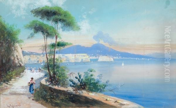 Golfo Di Napoli Da Posillipo Oil Painting by Guglielmo Giusti