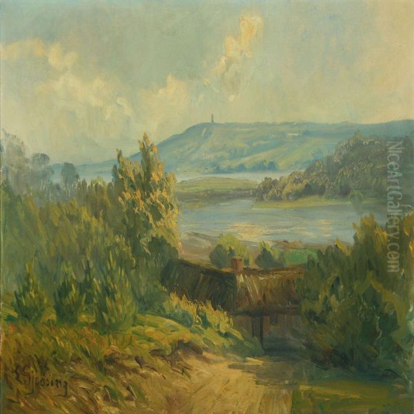 Scenery Nearby Himmelbjerget Oil Painting by Einar Gjessing