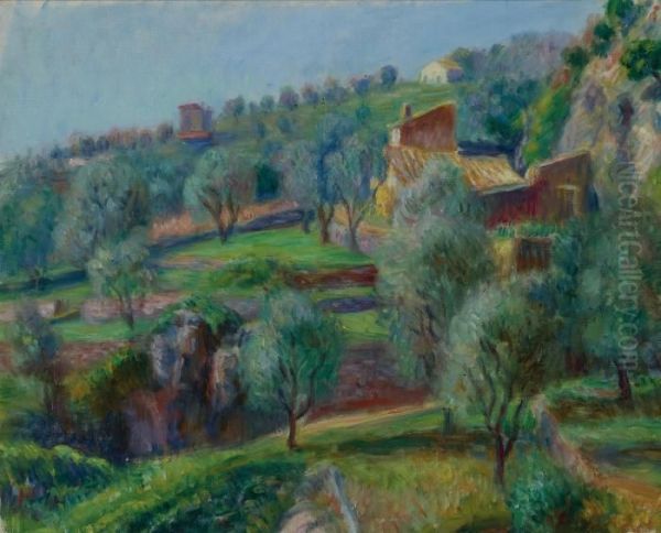 Terraces, South Of France Oil Painting by William Glackens