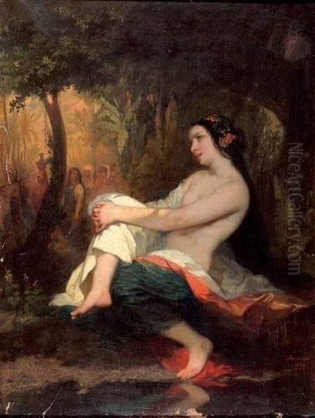  Femme Au Bain  Oil Painting by Auguste Barthelemy Glaize