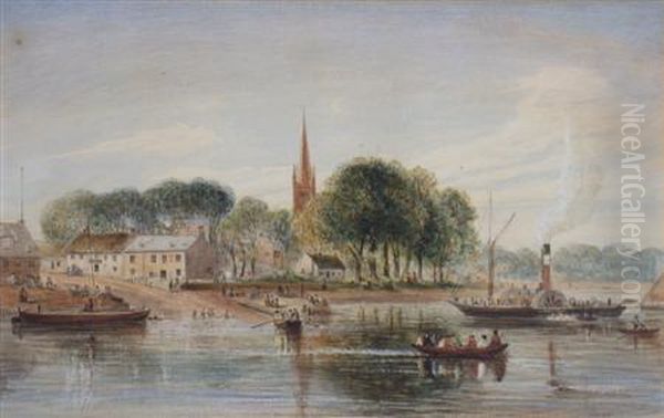 Govan Ferry Oil Painting by James William Glass