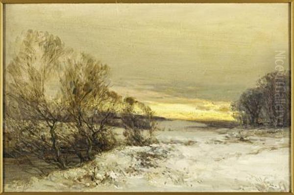 A Winter's Eve, East Lothian Oil Painting by John Hamilton Glass