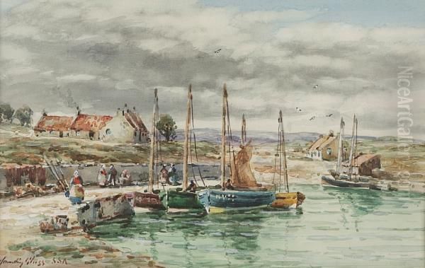 Harbour Cockenzie Oil Painting by John Hamilton Glass