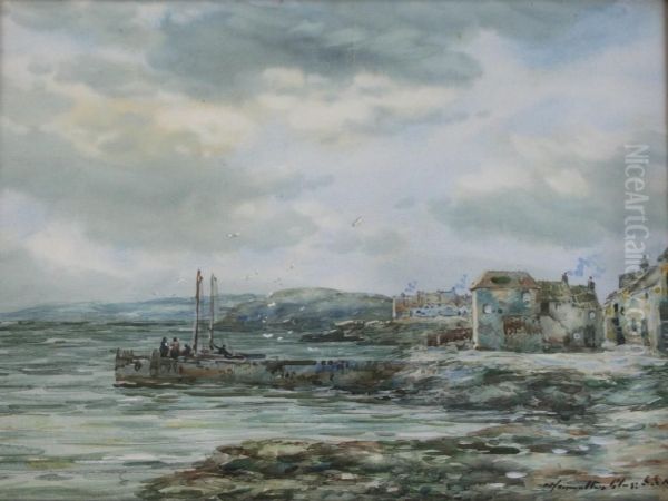 A Quiet Day, East Wemyss, Fifeshire; Evening, Buckhaven, Fifeshire Oil Painting by John Hamilton Glass