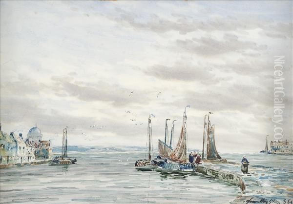 On The Maas Oil Painting by John Hamilton Glass