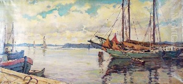 Widok Portu Oil Painting by Hans Gleissner