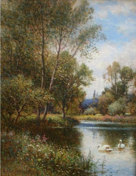 The Swans' Haunt Oil Painting by Alfred Augustus Glendening