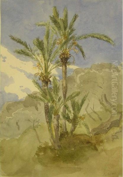 Palm Treessalerno Oil Painting by Arthur Glennie