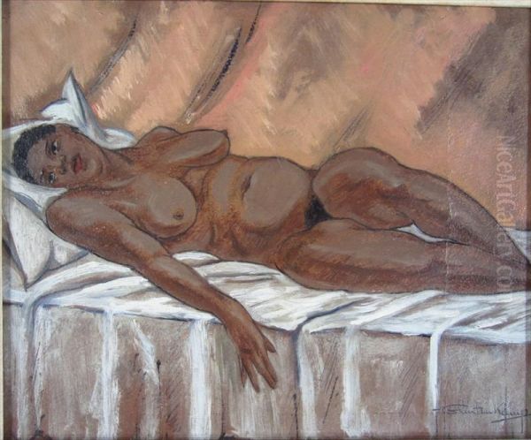 African American Nude Oil Painting by Hendrik Glintenkamp