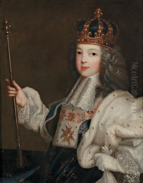 Portrait De Louis Xv Enfant Oil Painting by Pierre Gobert