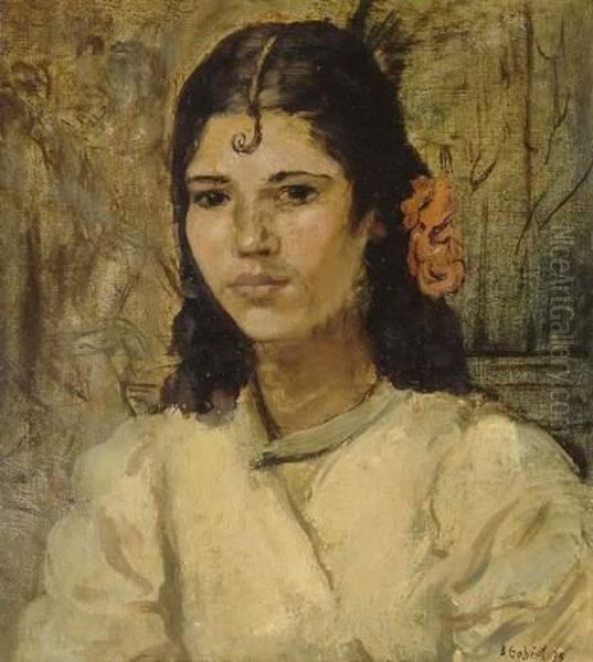 Portrait Of A Girl Oil Painting by Bernhard Gobiet