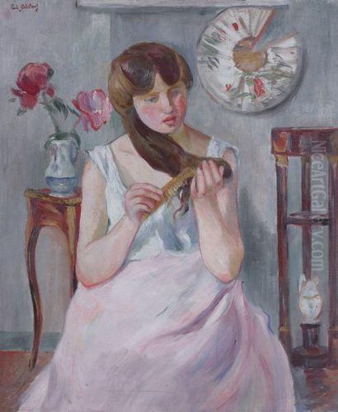 Jeune-fille A Sa Coiffure Oil Painting by Paule Gobillard