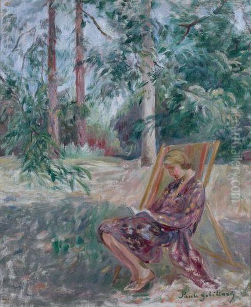 Lecture Dans Le Parc Oil Painting by Paule Gobillard