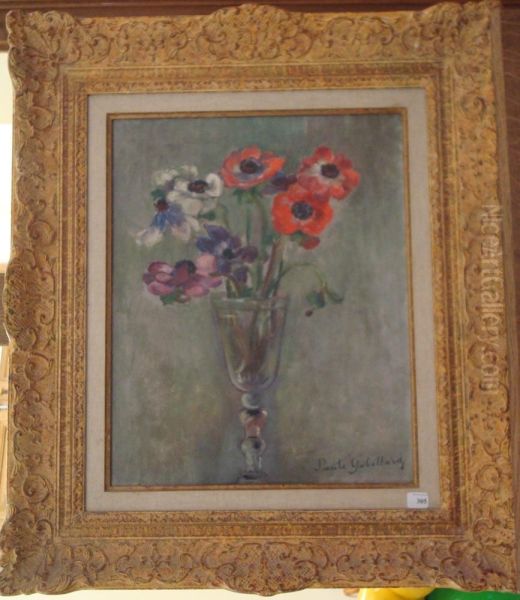 Bouquet D'anemones Oil Painting by Paule Gobillard