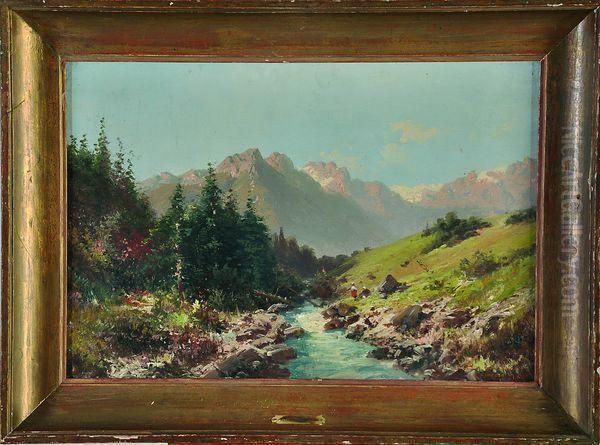 paysage De Montagne Oil Painting by Alfred Godchaux