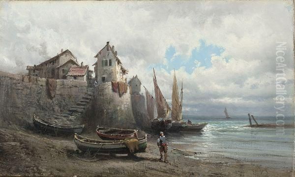 Bord Demer Oil Painting by Alfred Godchaux