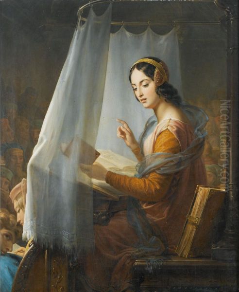 Novella D'andrea Oil Painting by Marie Eleonore Godefroid