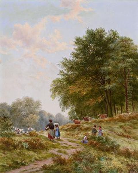 Landliche Idylle Oil Painting by Julius Godet