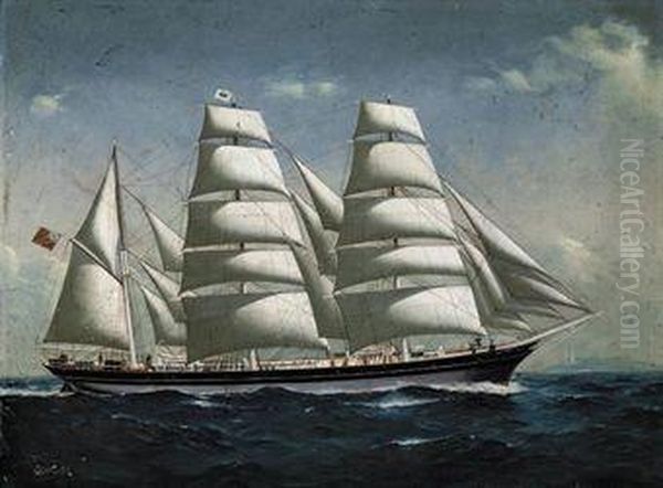 The British Iron Barque Oil Painting by Godfrey