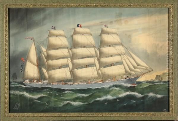 W. 
Grenada In Navigazione Sotto Pieno Vento A Newcastle''. 
Godfrey Oil Painting by Godfrey