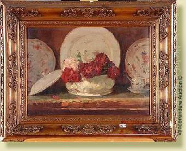 Nature Morte Aux Fleurs Oil Painting by Ernst Jean Joseph Godfrinon