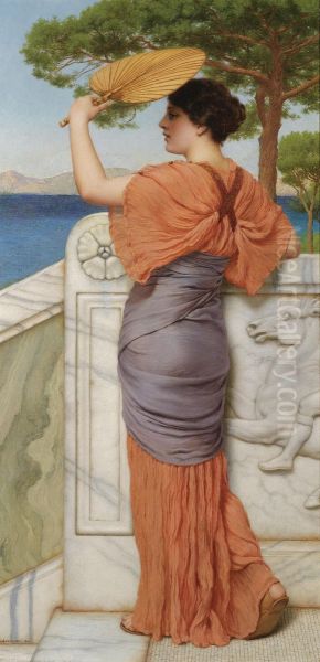 On The Balcony Oil Painting by John William Godward