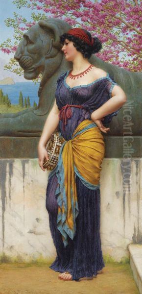 In The Grove Of The Temple Of Isis Oil Painting by John William Godward